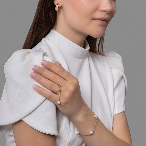 Серьги-кольца из красного золота без камней (арт. 1092164) – изображение 5