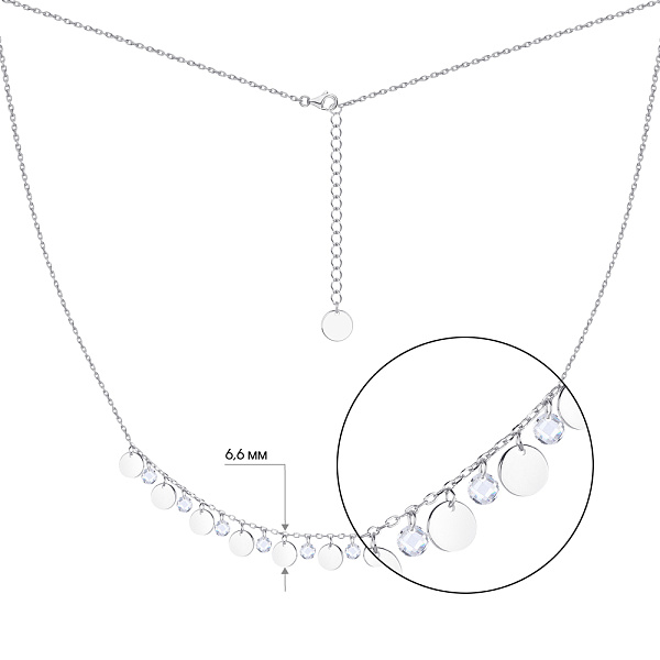 Колье «Монеты» из серебра с фианитами (арт. 7507/1079) – изображение 2