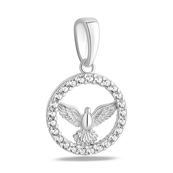 Серебряный подвес Птица с дорожкой из фианитов (арт. 7503/2424) – изображение 1