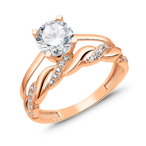 Золотое кольцо с фианитами (арт. 155634) – изображение 1