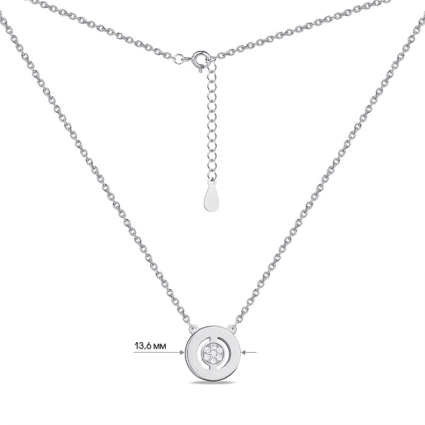 Срібне кольє з фіанітами (арт. 7507/1756) – зображення 3