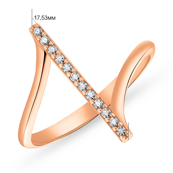 Золотое кольцо с дорожкой из фианитов (арт. 154692) – изображение 3