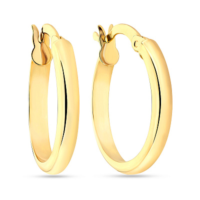 Золотые сережки-кольца в желтом цвете металла (арт. 100209/25ж)