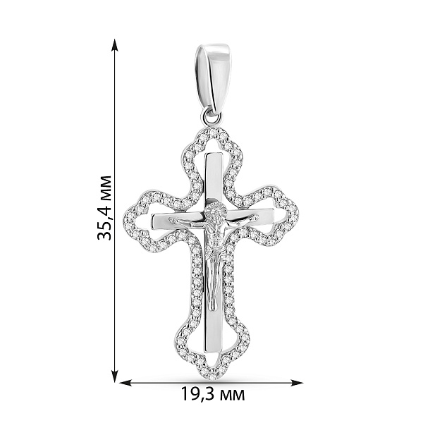 Золотий православний хрестик з діамантами (арт. П011846030б) – зображення 2