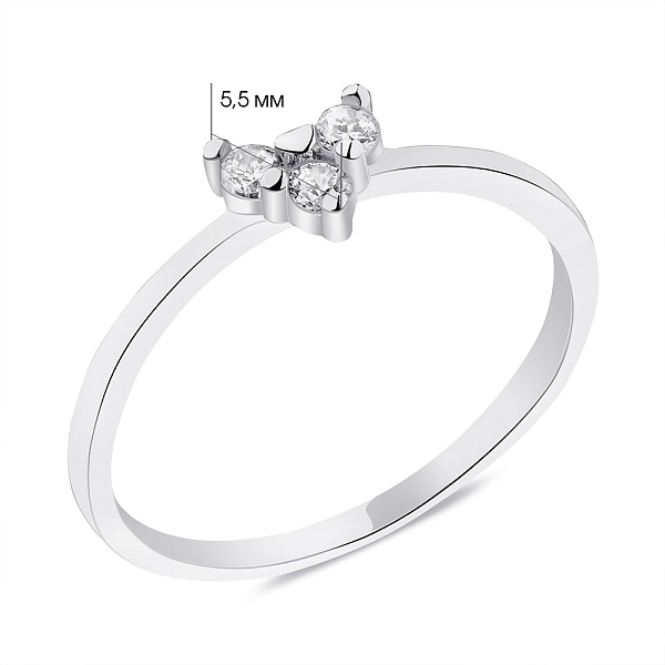 Срібна каблучка з фіанітами  (арт. 7501/6131) – зображення 2