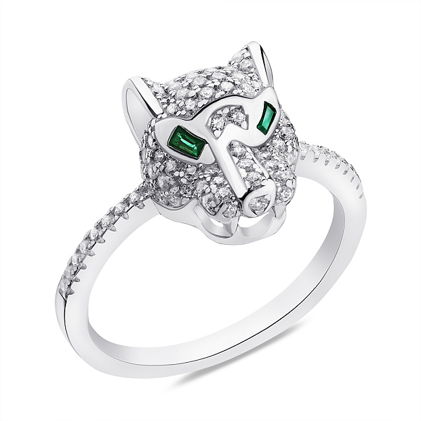 Срібна каблучка з альпінітами та фіанітами (арт. 7501/6011аз) – зображення 1