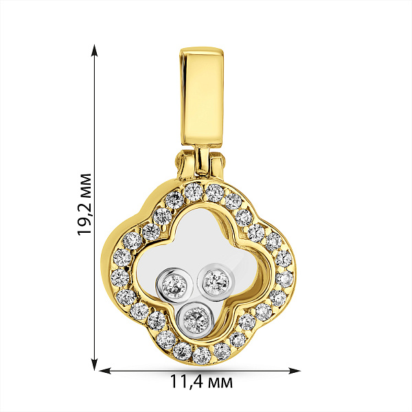 Золотий кулон з фіанітами (арт. 424969ж) – зображення 3