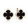 Золотые серьги Клевер с ониксом (арт. 1101201/12о) – изображение 1
