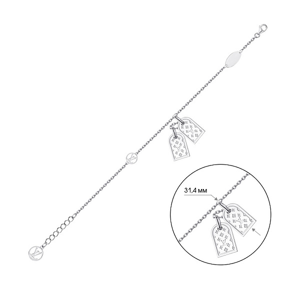 Браслет из серебра с подвесками (арт. 7509/3831) – изображение 4