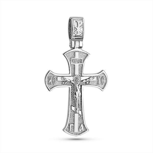 Серебряный крестик с распятием без камней (арт. 7504/2-0864.0.2) – изображение 1