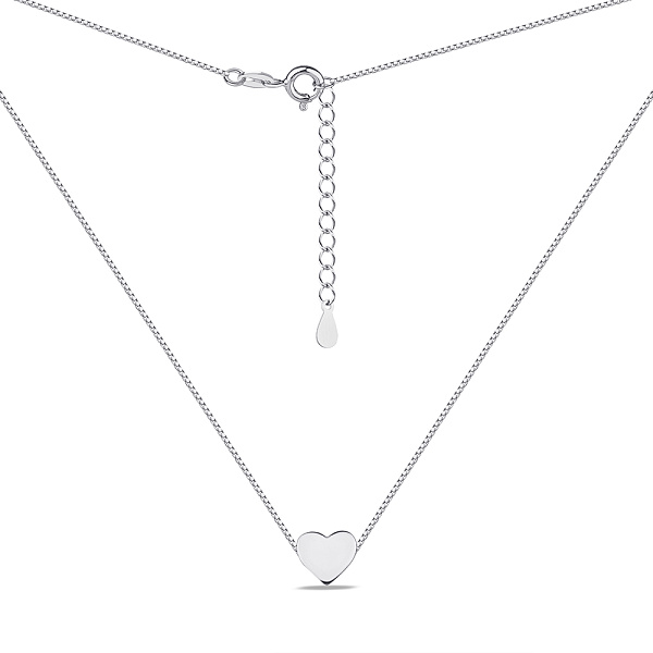 Срібне кольє Серце без каменів (арт. 7507/1919) – зображення 2