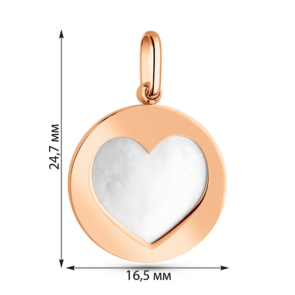 Золотой кулон Сердечко (арт. 424918п) – изображение 5