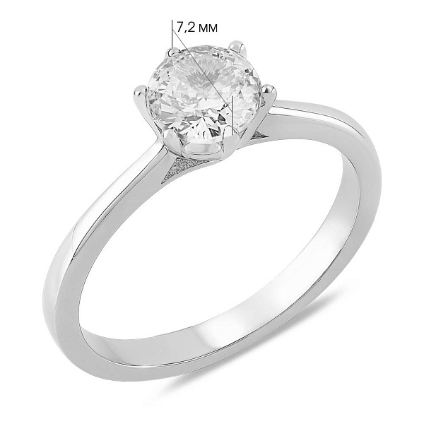 Серебряное кольцо с одним фианитом (арт. 7501/8165) – изображение 2