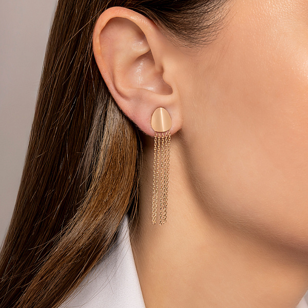 Сережки из красного золота (арт. 111384) – изображение 3