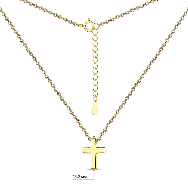 Кольє срібне Хрестик з жовтим родіюванням (арт. 7507/1750ж) – зображення 3
