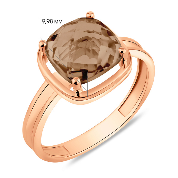 Кольцо из красного золота с кварцем (арт. 141156Пкр) – изображение 3