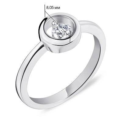 Кольцо из серебра с фианитом (арт. 7501/5186)