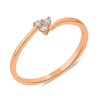 Золота каблучка з діамантами (арт. К011385005)