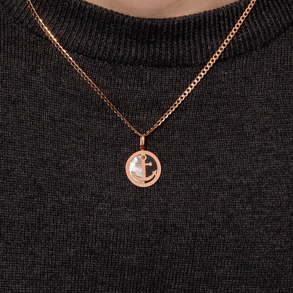 Подвес из красного золота с перламутром и ониксом (арт. 424929оп) – изображение 4