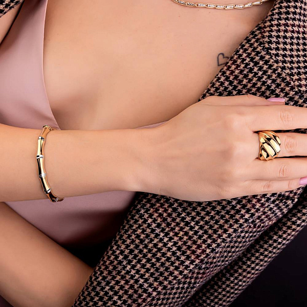 Масивна каблучка з жовтого золота Francelli (арт. 156203ж) – зображення 3