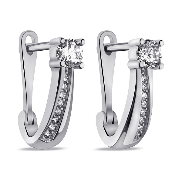 Сережки зі срібла з фіанітами (арт. 7502/9795) – зображення 1