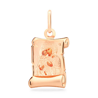 Фото Золотая ладанка иконка Божья Матерь Владимирская (арт. 422382В)