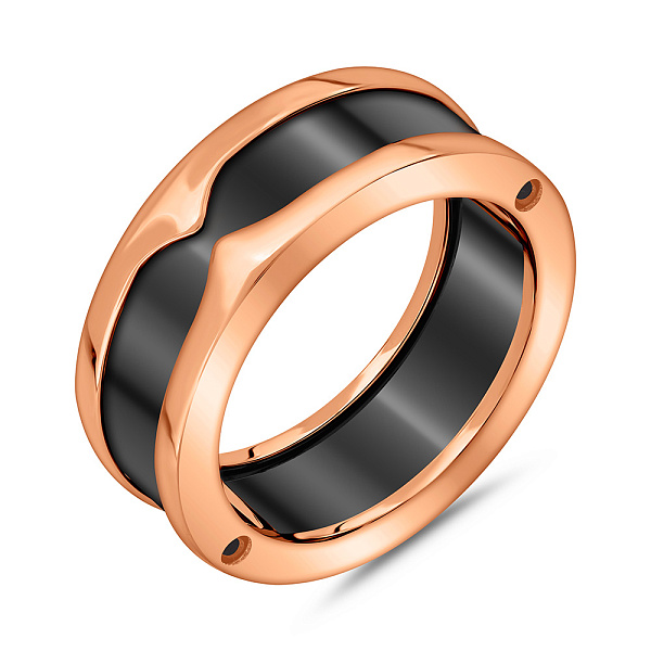 Каблучка з золота та чорної кераміки (арт. 1401118кч) – зображення 1