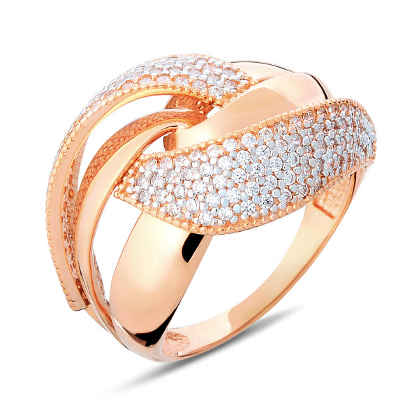 Золотое кольцо с фианитами (арт. 140504) – изображение 1