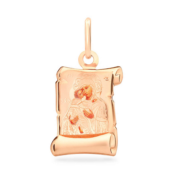 Золотая ладанка иконка Божья Матерь Владимирская (арт. 422382В) – изображение 1