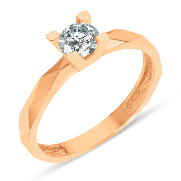 Золота каблучка для заручин з фіанітом (арт. 154829) – зображення 1