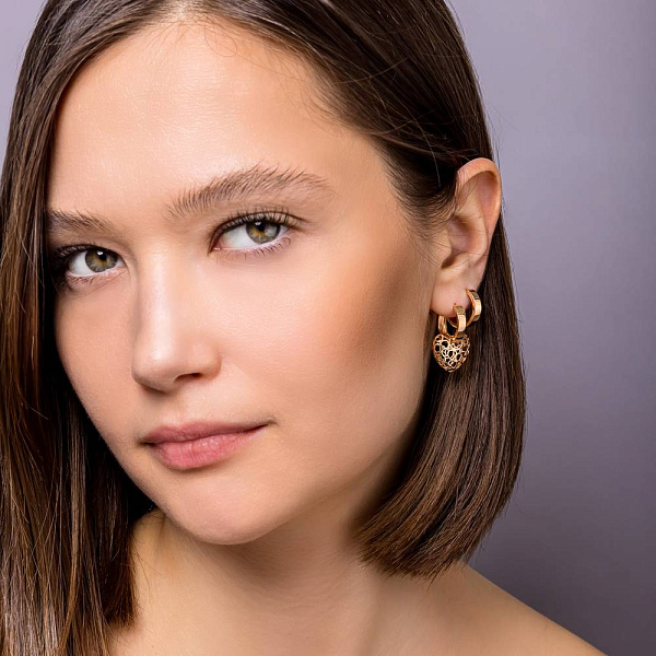 Золоті сережки Сердечка (арт. 1101026) – зображення 5