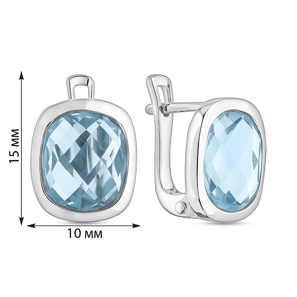 Серебряные серьги с топазом (арт. 7502/2049494Пг) – изображение 2