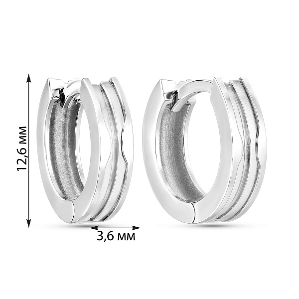 Серьги-кольца из белого золота (арт. 103694/10б) – изображение 2