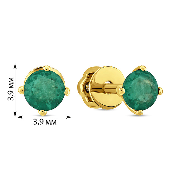 Золотые серьги с изумрудом (арт. 111251Пжи) – изображение 2