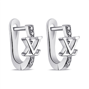 Серьги из серебра с фианитами (арт. 7502/9568)