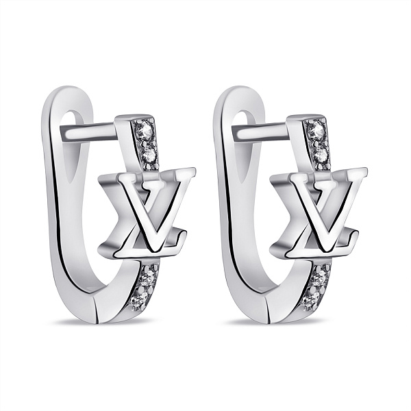 Серьги из серебра с фианитами (арт. 7502/9568) – изображение 1