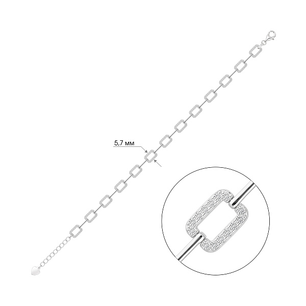 Браслет из серебра с фианитами (арт. 7509/5500) – изображение 2