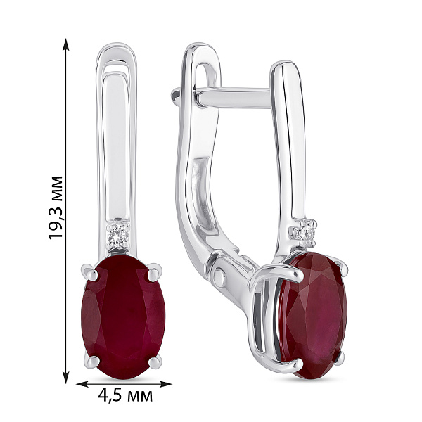 Серебряные серьги с рубином (арт. 7502/2187936Р) – изображение 2
