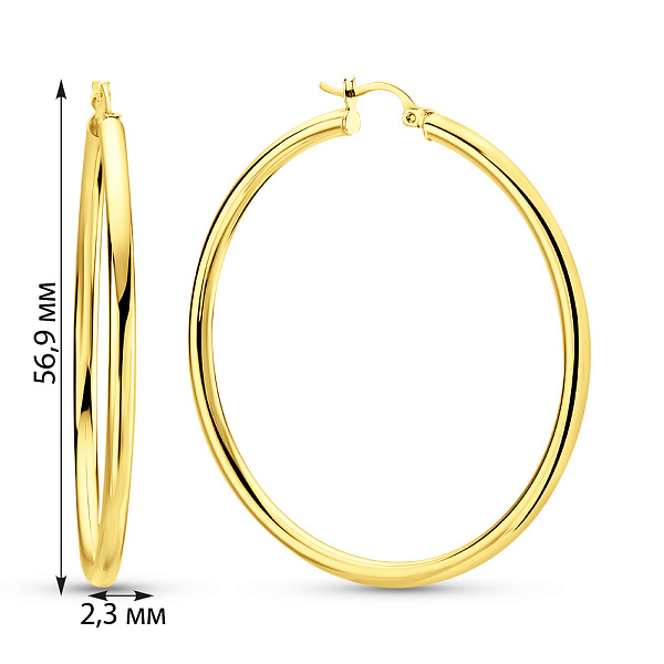 Серьги-кольца из желтого золота (арт. 100908/50ж) – изображение 2