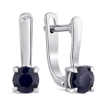 Серебряные сережки с сапфирами (арт. 7502/2178873Спс)