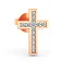Одинарна золота сережка Хрестик з фіанітами  (арт. 110009Я) – зображення 1