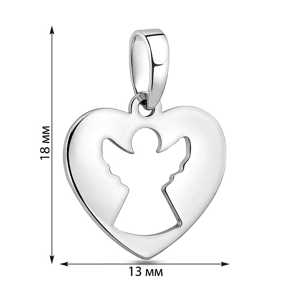 Подвеска из белого золота Сердце без камней (арт. 440368б) – изображение 3