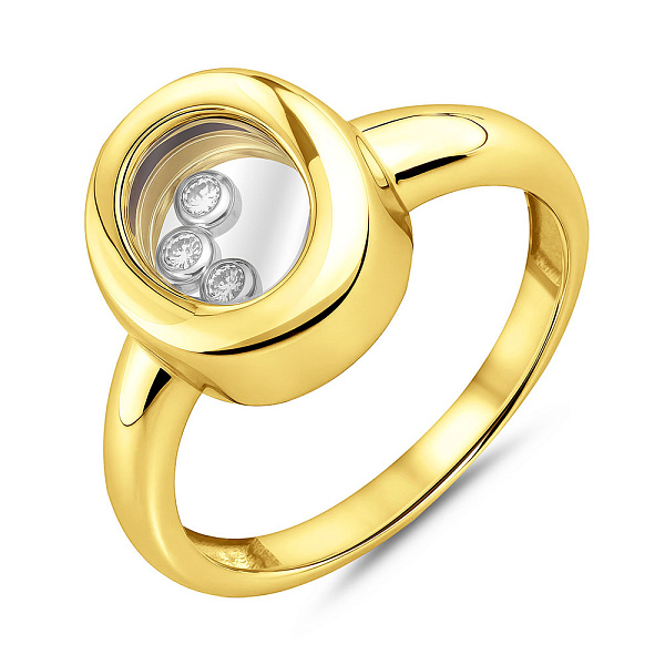 Кольцо из желтого золота с фианитами (арт. 156693/3ж) – изображение 1