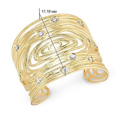 Золотое кольцо незамкнутое Francelli с фианитами (арт. 154688ж)
