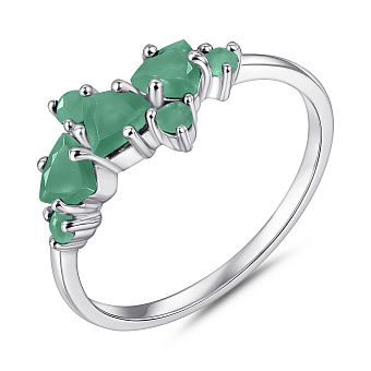 Серебряное кольцо с россыпью изумрудов (арт. 7501/2111504Изм)