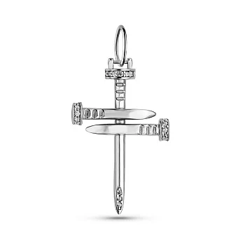 Декоративний золотий хрестик Цвях з фіанітами (арт. 424979б)