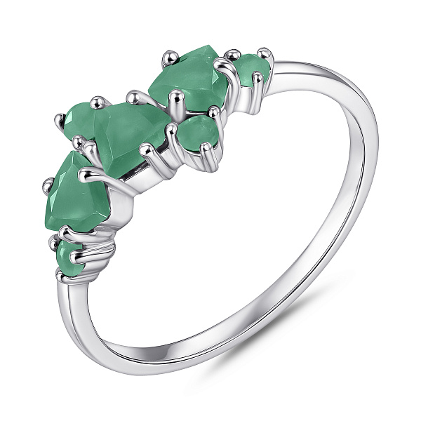 Серебряное кольцо с россыпью изумрудов (арт. 7501/2111504Изм) – изображение 1