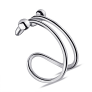 Одиночная серьга-каффа из серебра (арт. 7502/С2/1294Ая)