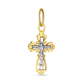 Крестик из желтого золота Распятие Сына Божьего (арт. 501510ж)