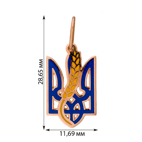 Золотая подвеска Трезубец с эмалью (арт. 440582е) – изображение 2